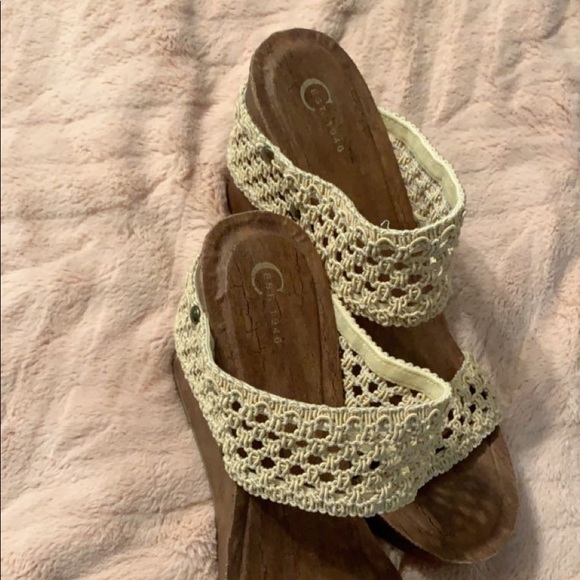 Tan Wedges-Worn Once! - Picture 2 of 3